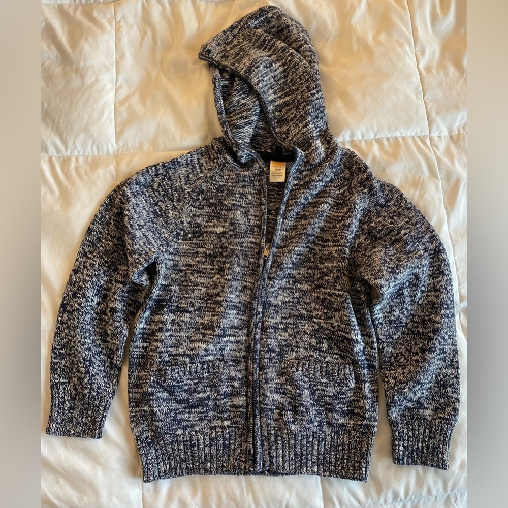Gymboree zipup hooded sweater. Size M(7-8). NWT